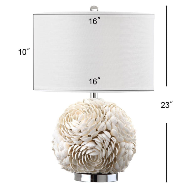 Safavieh PAULEY Shell Table Lamp - Coastal-Inspired Elegance with Warm Ambient Glow for Your Home Décor LIT4297A