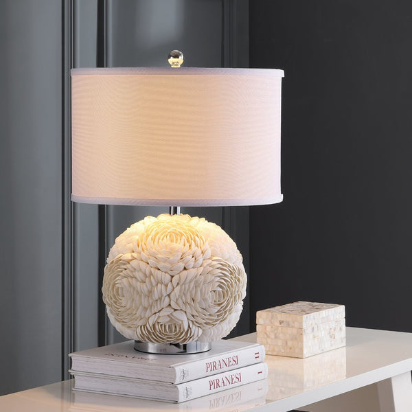 Safavieh PAULEY Shell Table Lamp - Coastal-Inspired Elegance with Warm Ambient Glow for Your Home Décor LIT4297A