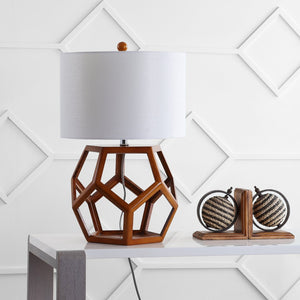 Safavieh DELANEY Wood Table Lamp - Elegant Natural Warmth with Metal Accents for Versatile Home Decor LIT4298A
