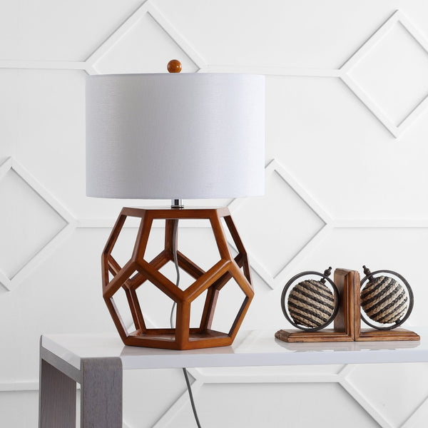 Safavieh DELANEY Wood Table Lamp - Elegant Natural Warmth with Metal Accents for Versatile Home Decor LIT4298A