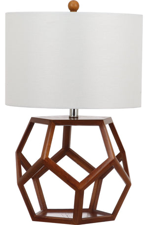 Safavieh DELANEY Wood Table Lamp - Elegant Natural Warmth with Metal Accents for Versatile Home Decor LIT4298A