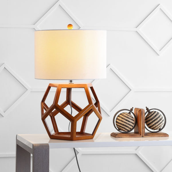 Safavieh DELANEY Wood Table Lamp - Elegant Natural Warmth with Metal Accents for Versatile Home Decor LIT4298A