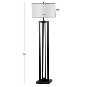 Safavieh TANYA Tower Floor Lamp - 59 Inch Brown Metal Design for Modern Minimalism & Warm Ambient Lighting LIT4299A