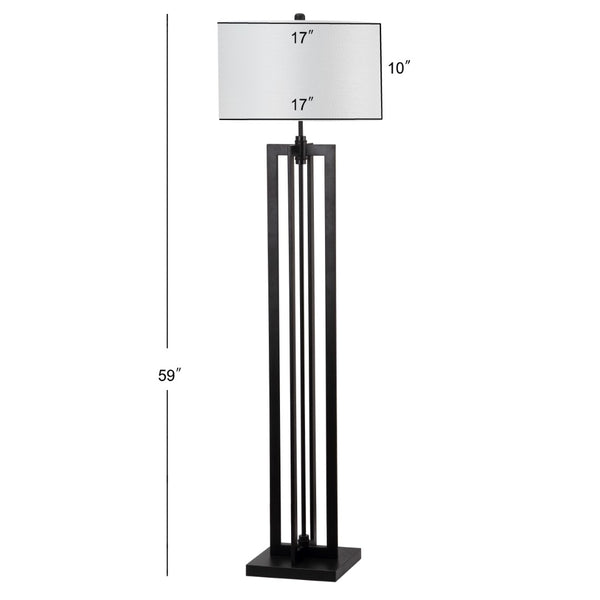Safavieh TANYA Tower Floor Lamp - 59 Inch Brown Metal Design for Modern Minimalism & Warm Ambient Lighting LIT4299A