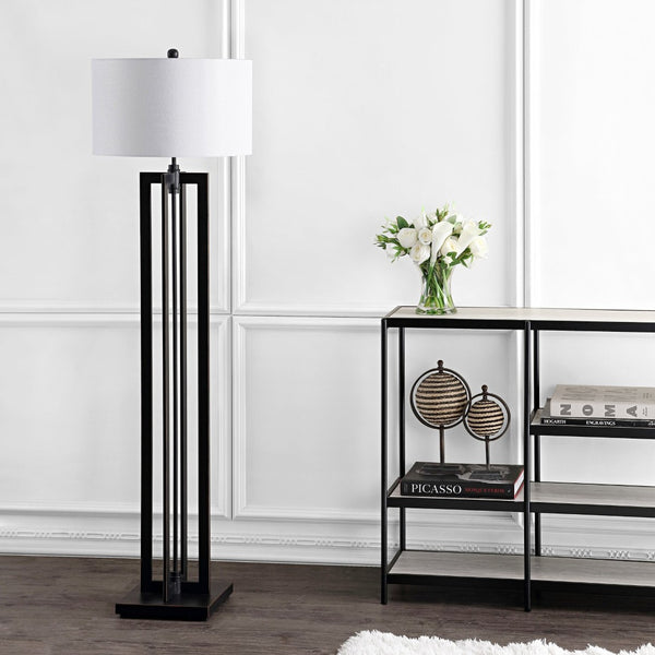 Safavieh TANYA Tower Floor Lamp - 59 Inch Brown Metal Design for Modern Minimalism & Warm Ambient Lighting LIT4299A