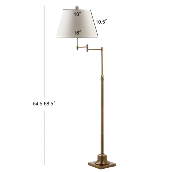 Safavieh INGRAM, Elegant Brass & Iron Adjustable Swing Floor Lamp for Reading & Ambiance in Any Space LIT4301A