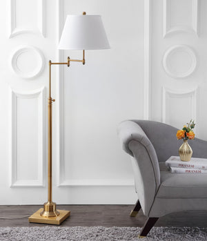 Safavieh INGRAM, Elegant Brass & Iron Adjustable Swing Floor Lamp for Reading & Ambiance in Any Space LIT4301A