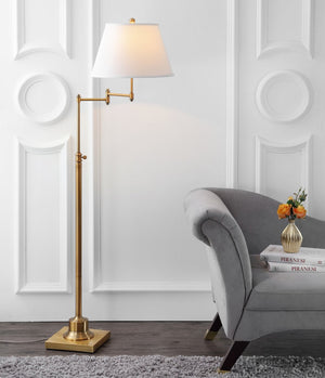 Safavieh INGRAM, Elegant Brass & Iron Adjustable Swing Floor Lamp for Reading & Ambiance in Any Space LIT4301A