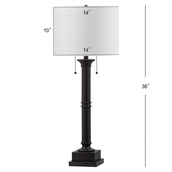 Safavieh ESTILO Column Lamps - Modern Dark Grey Metal Table Lamps for Elegant Ambient Lighting & Style LIT4304A-SET2