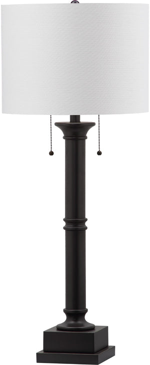 Safavieh ESTILO Column Lamps - Modern Dark Grey Metal Table Lamps for Elegant Ambient Lighting & Style LIT4304A-SET2