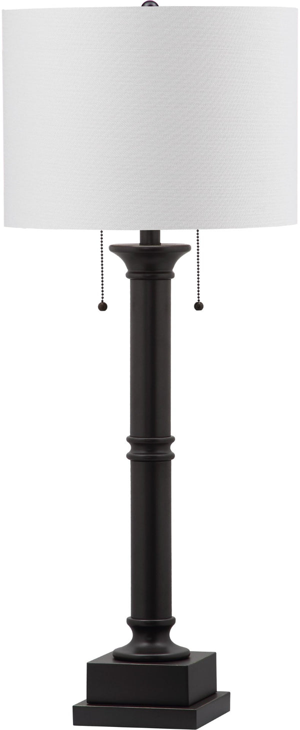 Safavieh ESTILO Column Lamps - Modern Dark Grey Metal Table Lamps for Elegant Ambient Lighting & Style LIT4304A-SET2