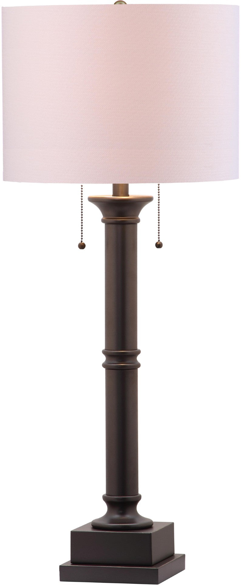 Safavieh ESTILO Column Lamps - Modern Dark Grey Metal Table Lamps for Elegant Ambient Lighting & Style LIT4304A-SET2
