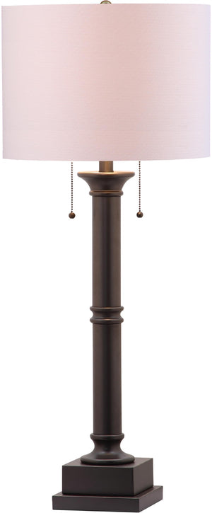 Safavieh ESTILO Column Lamps - Modern Dark Grey Metal Table Lamps for Elegant Ambient Lighting & Style LIT4304A-SET2