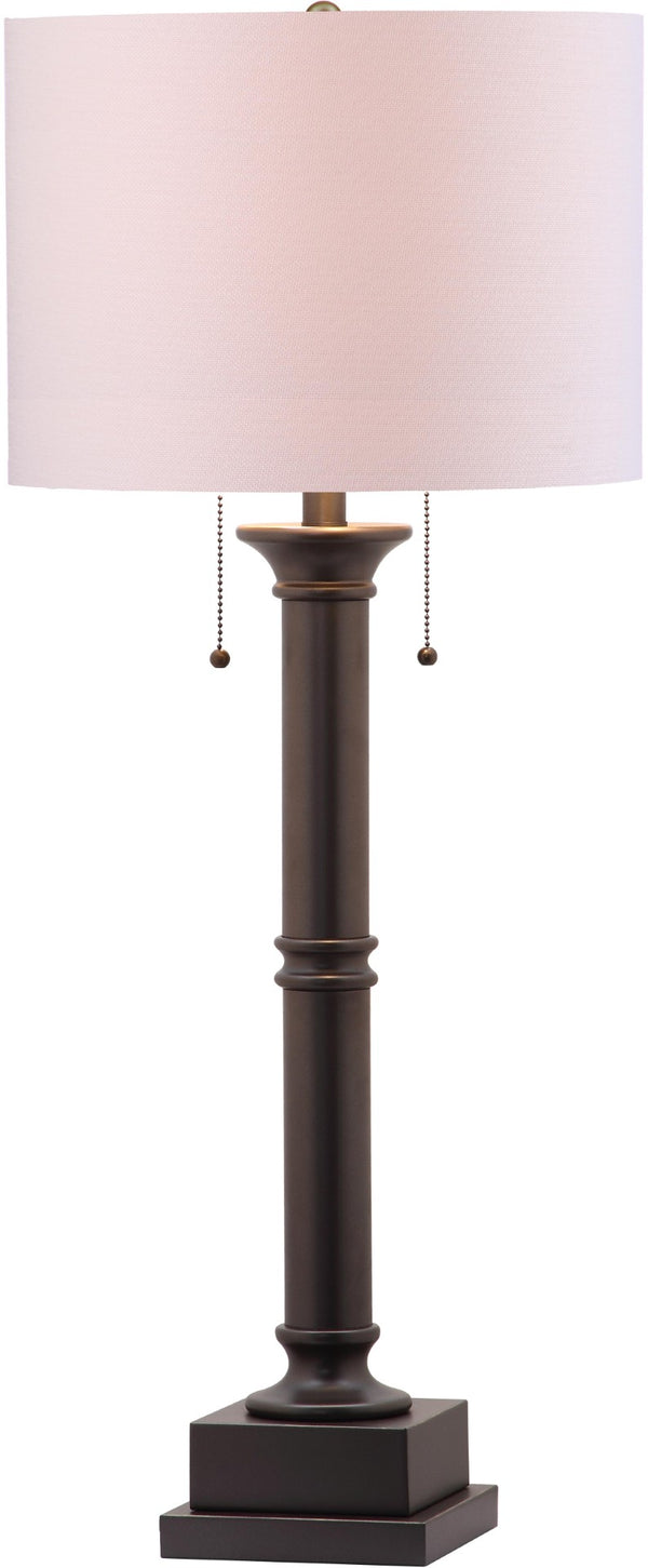 Safavieh ESTILO Column Lamps - Modern Dark Grey Metal Table Lamps for Elegant Ambient Lighting & Style LIT4304A-SET2