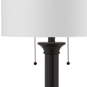 Safavieh ESTILO Column Lamps - Modern Dark Grey Metal Table Lamps for Elegant Ambient Lighting & Style LIT4304A-SET2