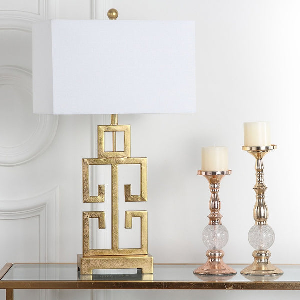 Safavieh GREEK Key Table Lamps - Modern Geometric Design for Elegant Lighting in Living Rooms & Bedrooms LIT4305A-SET2