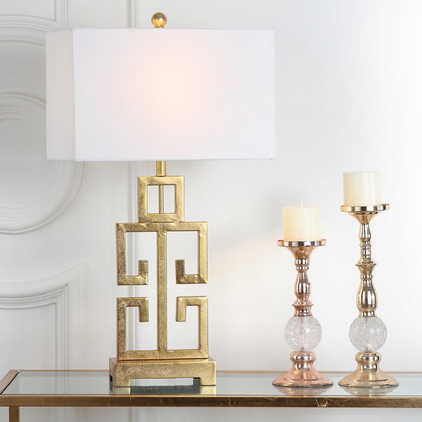 Safavieh GREEK Key Table Lamps - Modern Geometric Design for Elegant Lighting in Living Rooms & Bedrooms LIT4305A-SET2