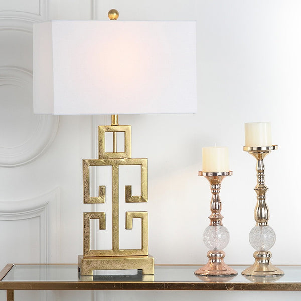 Safavieh GREEK Key Table Lamps - Modern Geometric Design for Elegant Lighting in Living Rooms & Bedrooms LIT4305A-SET2