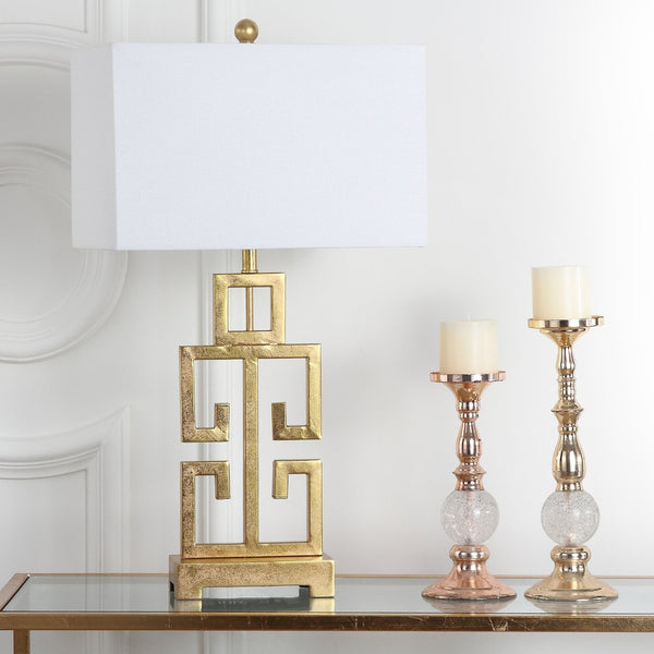 Safavieh GREEK Key Table Lamps - Modern Geometric Design for Elegant Lighting in Living Rooms & Bedrooms LIT4305A-SET2