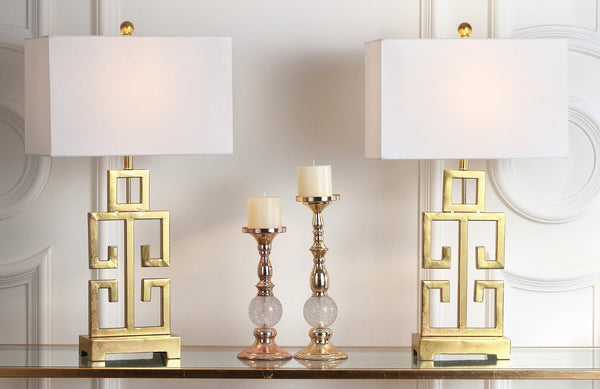 Safavieh GREEK Key Table Lamps - Modern Geometric Design for Elegant Lighting in Living Rooms & Bedrooms LIT4305A-SET2