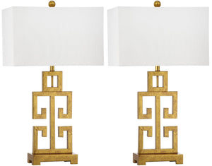 Safavieh GREEK Key Table Lamps - Modern Geometric Design for Elegant Lighting in Living Rooms & Bedrooms LIT4305A-SET2