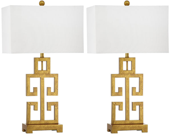Safavieh GREEK Key Table Lamps - Modern Geometric Design for Elegant Lighting in Living Rooms & Bedrooms LIT4305A-SET2