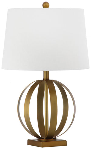 Safavieh EUGENIA Sphere Table Lamp Set of 2, 24.5 Inch Gold Finish, Modern Ambient Lighting for Home Decor LIT4310A-SET2