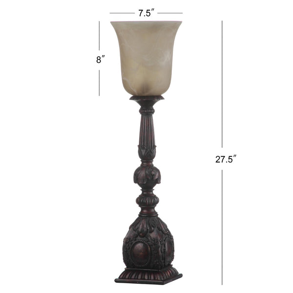 Safavieh DION Table Lamp Set of 2 - 27.5 Inch Oil Rubbed Bronze Polyresin for Elegant Home Lighting LIT4311A-SET2