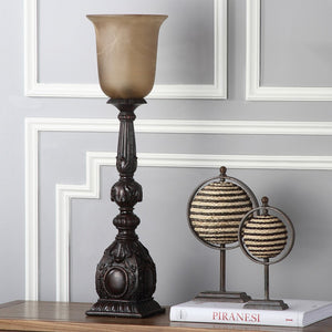 Safavieh DION Table Lamp Set of 2 - 27.5 Inch Oil Rubbed Bronze Polyresin for Elegant Home Lighting LIT4311A-SET2