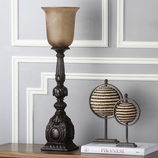 Safavieh DION Table Lamp Set of 2 - 27.5 Inch Oil Rubbed Bronze Polyresin for Elegant Home Lighting LIT4311A-SET2
