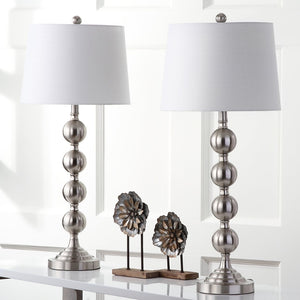 Safavieh STACKED Gazing Ball Lamps - Elegant Metal Table Lighting for Modern Home Decor & Warm Ambience LIT4312A-SET2