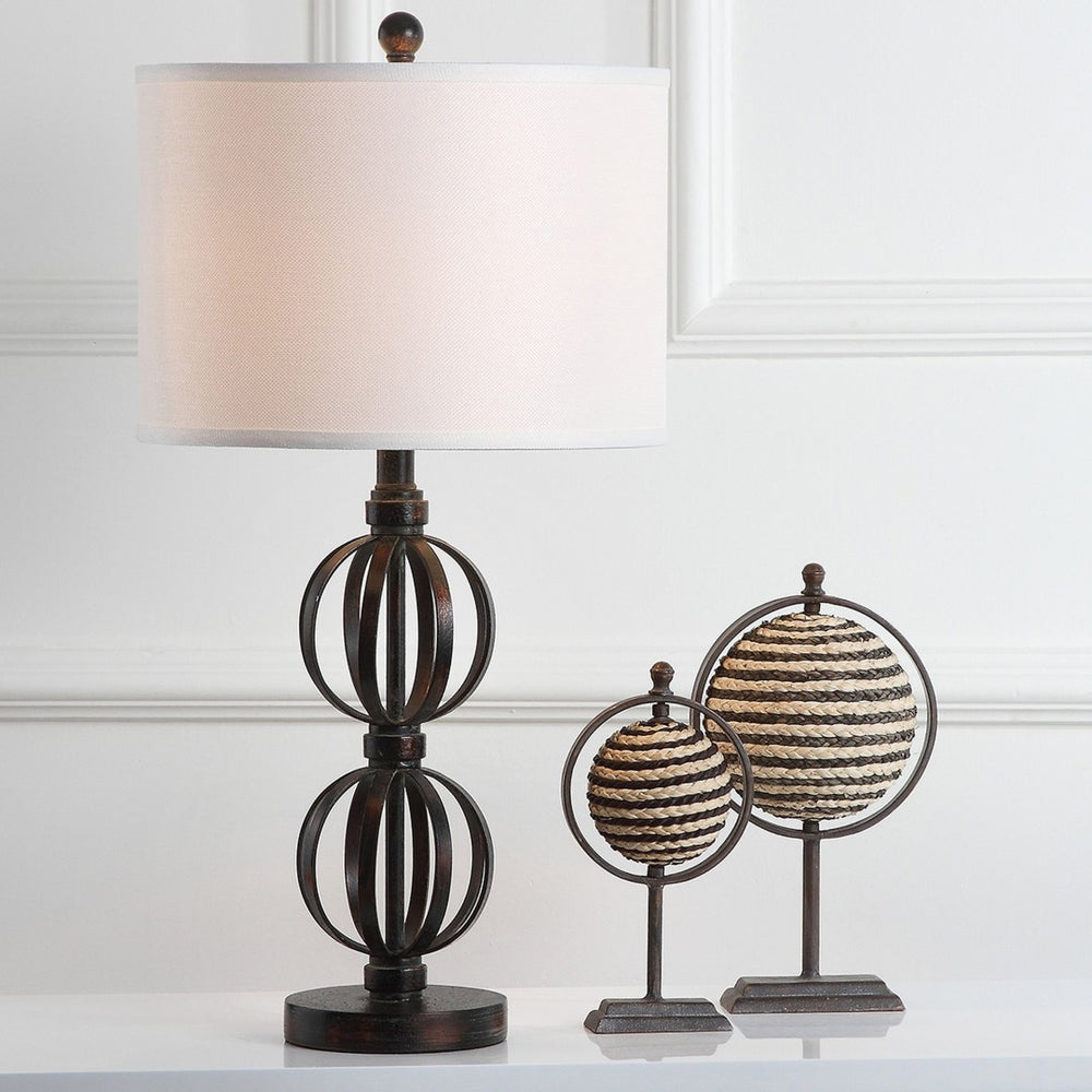 Safavieh CALISTA, Elegant Oil Rubbed Bronze Double Sphere Table Lamp Set of 2 for Cozy Home Lighting Decor LIT4313A-SET2