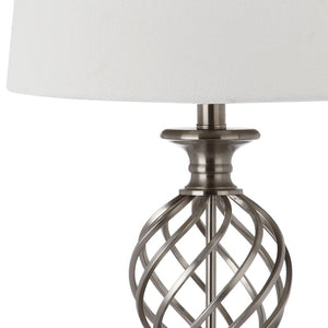 Safavieh LATTICE Urn Table Lamp - Chic Nickel Finish, Artistic Lattice Design for Modern & Classic Interiors LIT4316A-SET2