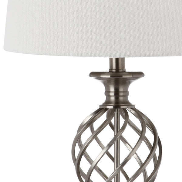 Safavieh LATTICE Urn Table Lamp - Chic Nickel Finish, Artistic Lattice Design for Modern & Classic Interiors LIT4316A-SET2