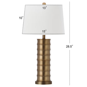 Safavieh LINUS Brass Column Lamps - Modern Minimalist Design for Ambient Lighting in Any Room, 28.5" Tall LIT4319A-SET2