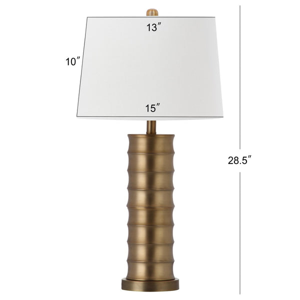 Safavieh LINUS Brass Column Lamps - Modern Minimalist Design for Ambient Lighting in Any Room, 28.5" Tall LIT4319A-SET2