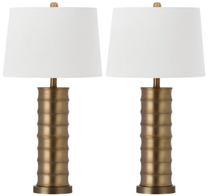 Safavieh LINUS Brass Column Lamps - Modern Minimalist Design for Ambient Lighting in Any Room, 28.5" Tall LIT4319A-SET2