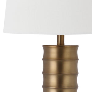 Safavieh LINUS Brass Column Lamps - Modern Minimalist Design for Ambient Lighting in Any Room, 28.5" Tall LIT4319A-SET2