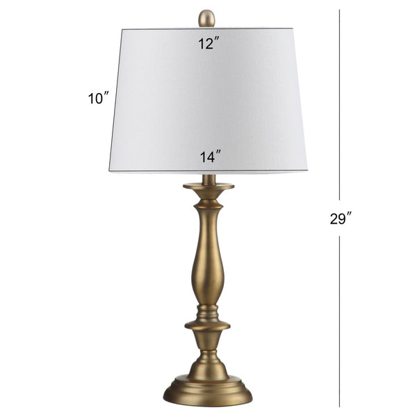 Safavieh BRIGHTON Candlestick Lamps - Elegant Metal Design for Warm Ambient Lighting in Any Room Decor LIT4320A-SET2