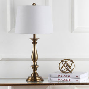 Safavieh BRIGHTON Candlestick Lamps - Elegant Metal Design for Warm Ambient Lighting in Any Room Decor LIT4320A-SET2