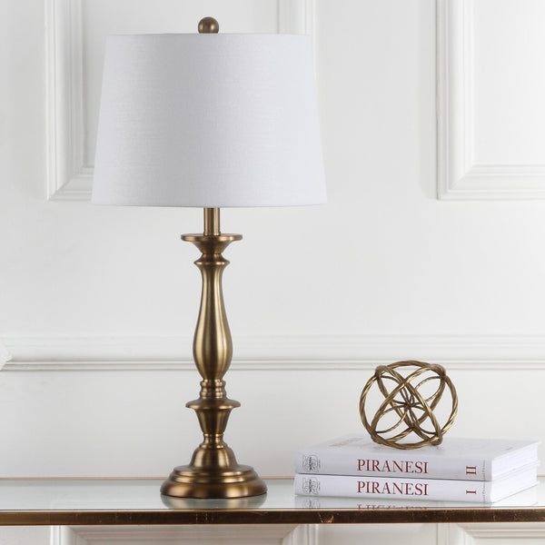 Safavieh BRIGHTON Candlestick Lamps - Elegant Metal Design for Warm Ambient Lighting in Any Room Decor LIT4320A-SET2