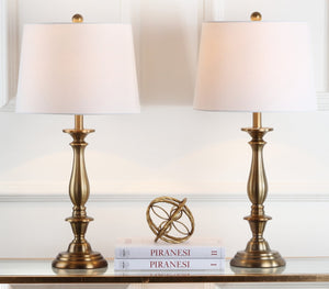 Safavieh BRIGHTON Candlestick Lamps - Elegant Metal Design for Warm Ambient Lighting in Any Room Decor LIT4320A-SET2