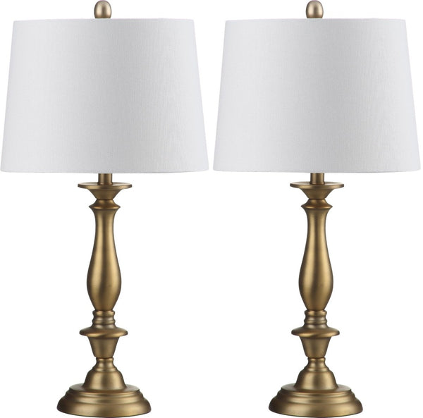 Safavieh BRIGHTON Candlestick Lamps - Elegant Metal Design for Warm Ambient Lighting in Any Room Decor LIT4320A-SET2