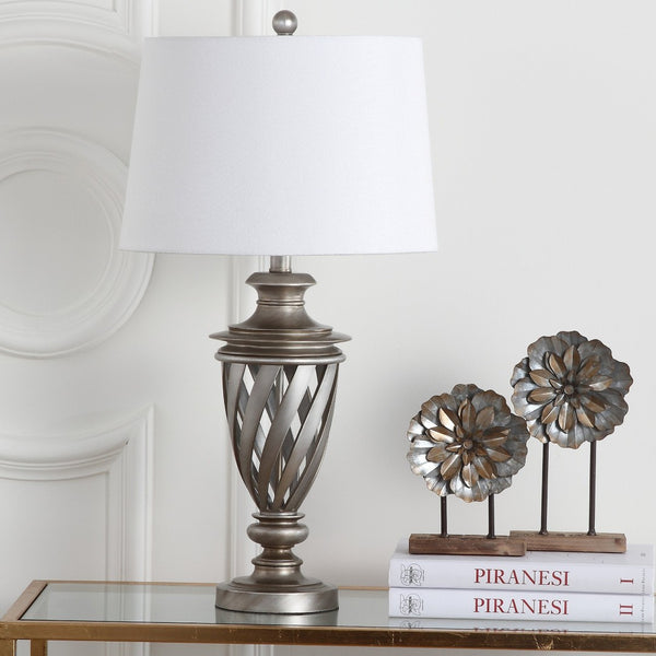 Safavieh BYRON, Elegant Antique Silver Table Lamp Set of 2 – Perfect for Living Rooms, Bedrooms & More! LIT4322A-SET2