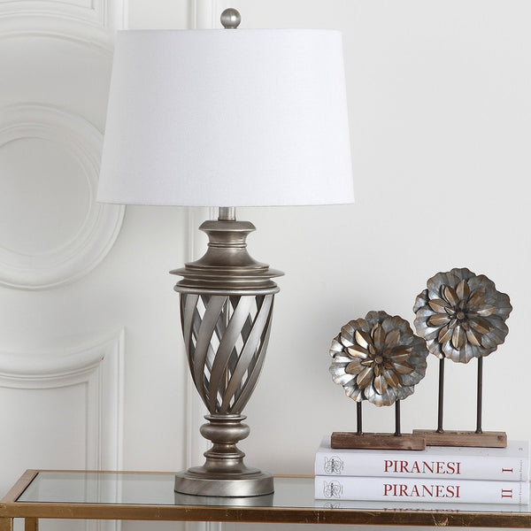 Safavieh BYRON, Elegant Antique Silver Table Lamp Set of 2 – Perfect for Living Rooms, Bedrooms & More! LIT4322A-SET2