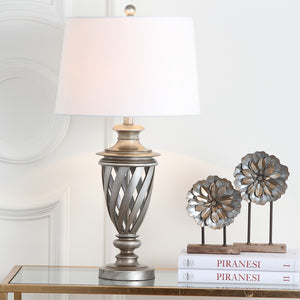 Safavieh BYRON, Elegant Antique Silver Table Lamp Set of 2 – Perfect for Living Rooms, Bedrooms & More! LIT4322A-SET2