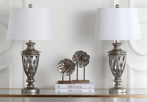 Safavieh BYRON, Elegant Antique Silver Table Lamp Set of 2 – Perfect for Living Rooms, Bedrooms & More! LIT4322A-SET2