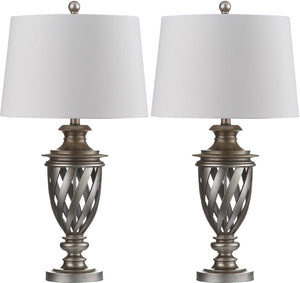 Safavieh BYRON, Elegant Antique Silver Table Lamp Set of 2 – Perfect for Living Rooms, Bedrooms & More! LIT4322A-SET2