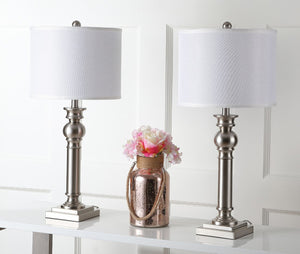 Safavieh ARGOS Column Lamps - Elegant Metal Design for Warm Ambiance in Living Rooms, Bedrooms & Offices LIT4323A-SET2