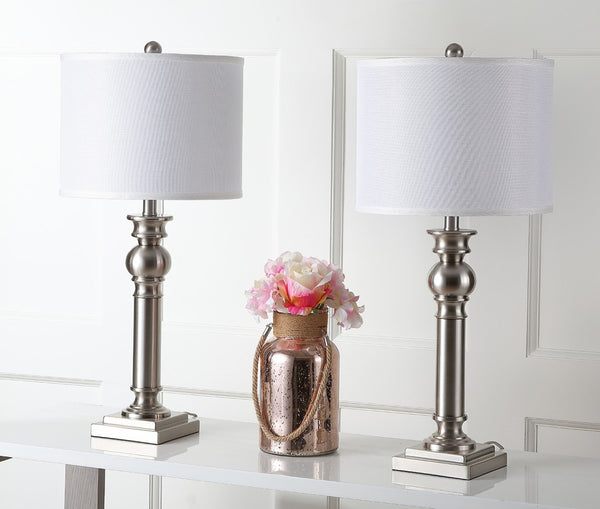 Safavieh ARGOS Column Lamps - Elegant Metal Design for Warm Ambiance in Living Rooms, Bedrooms & Offices LIT4323A-SET2